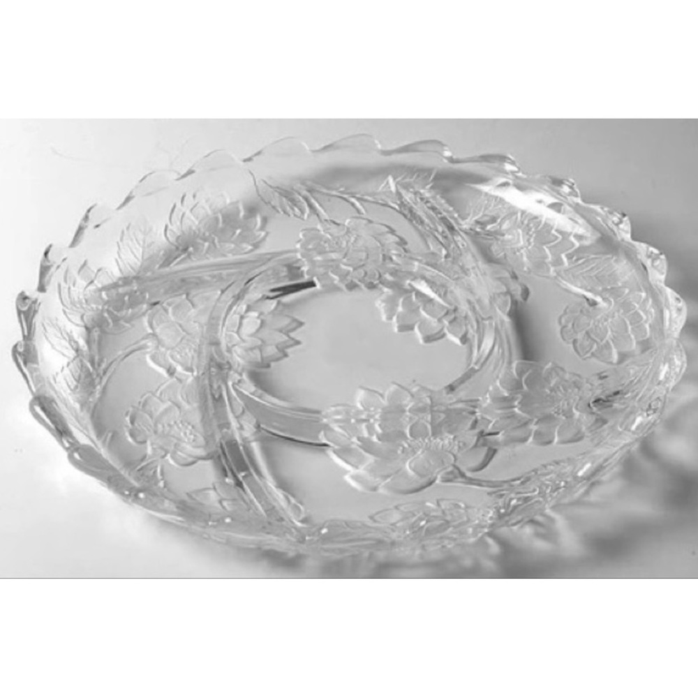 Chrysanthemum 13" Round Sectional Server by Crystal Clear Industries